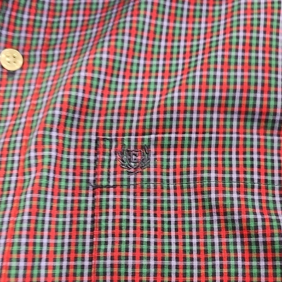 Chaps Blue Casual Button Down Shirt with Plaid Design - Picture 5 of 6